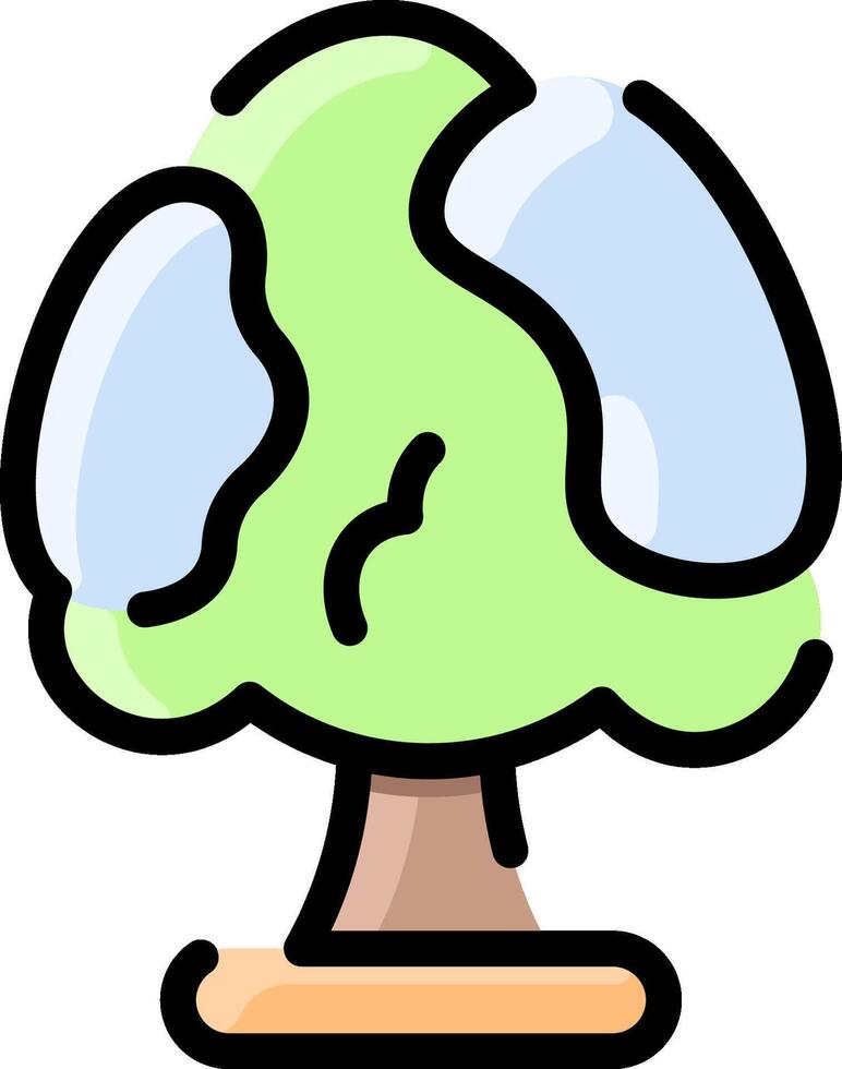 A cartoon tree with a globe on top vector