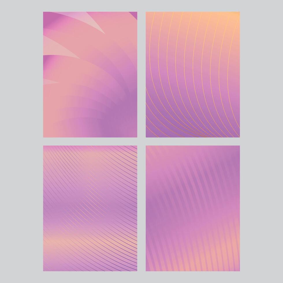 Modern gradient poster background set. vector