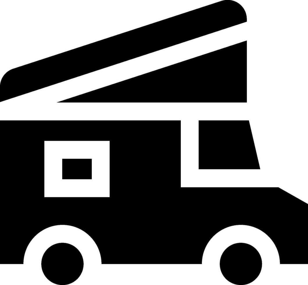 An icon of a camper van with a roof vector