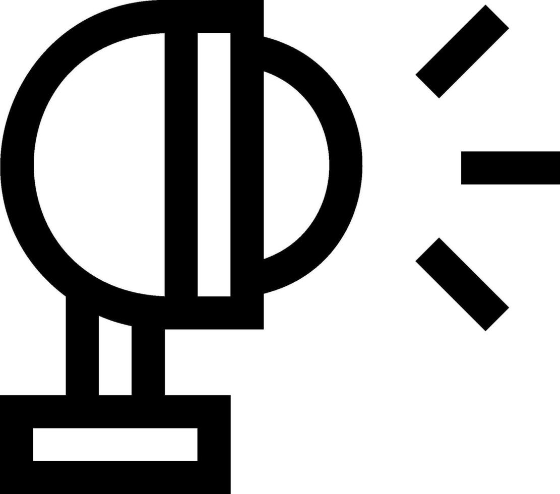 A black and white icon of a light bulb vector
