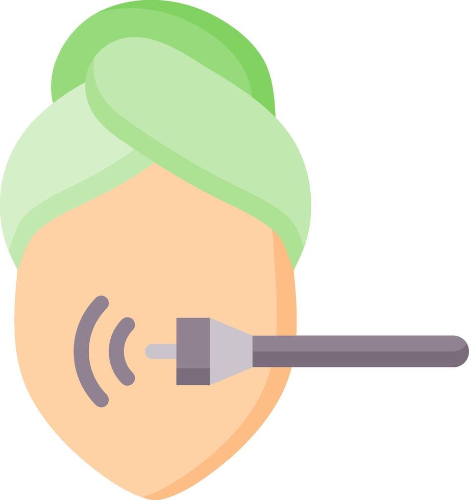 A woman with a towel on her head is holding a microphone vector