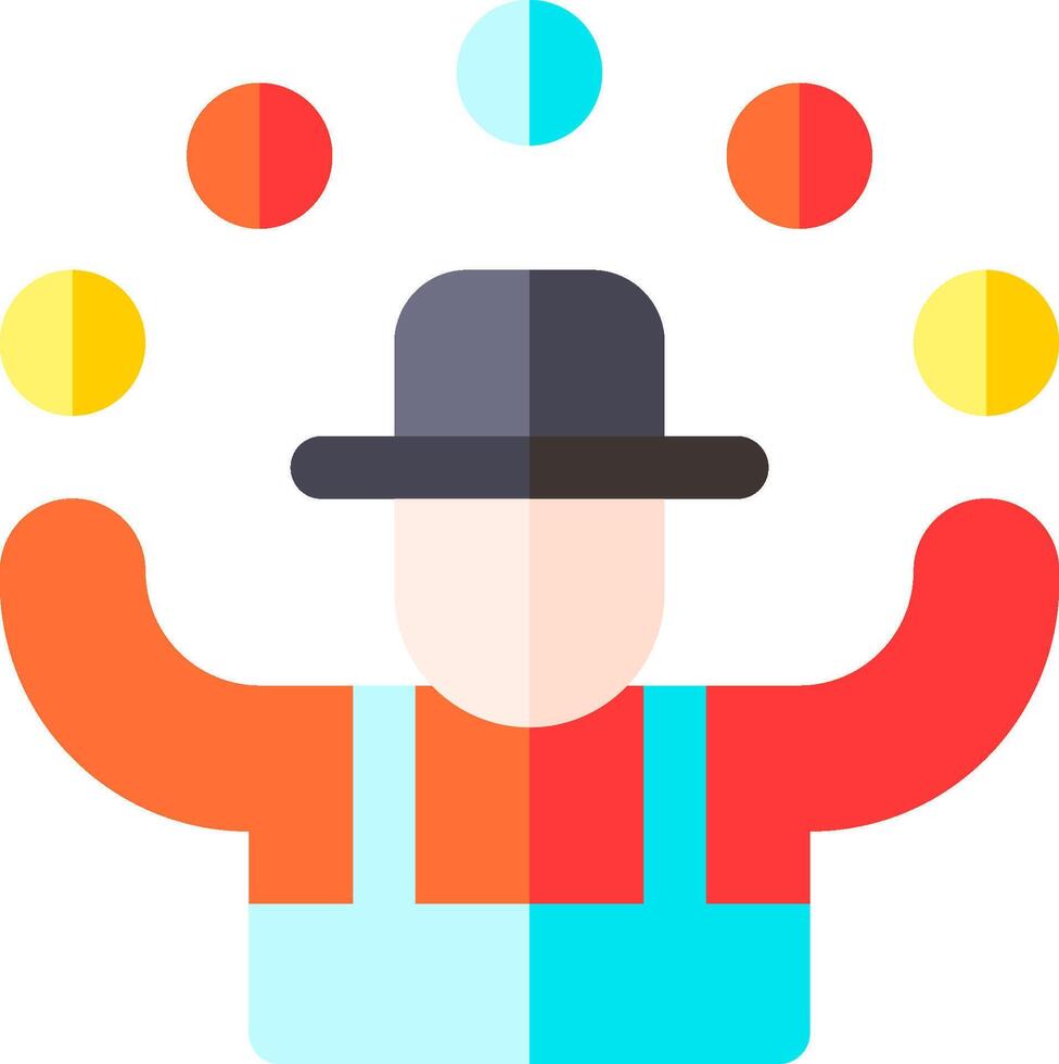 A man in a hat juggling balls vector