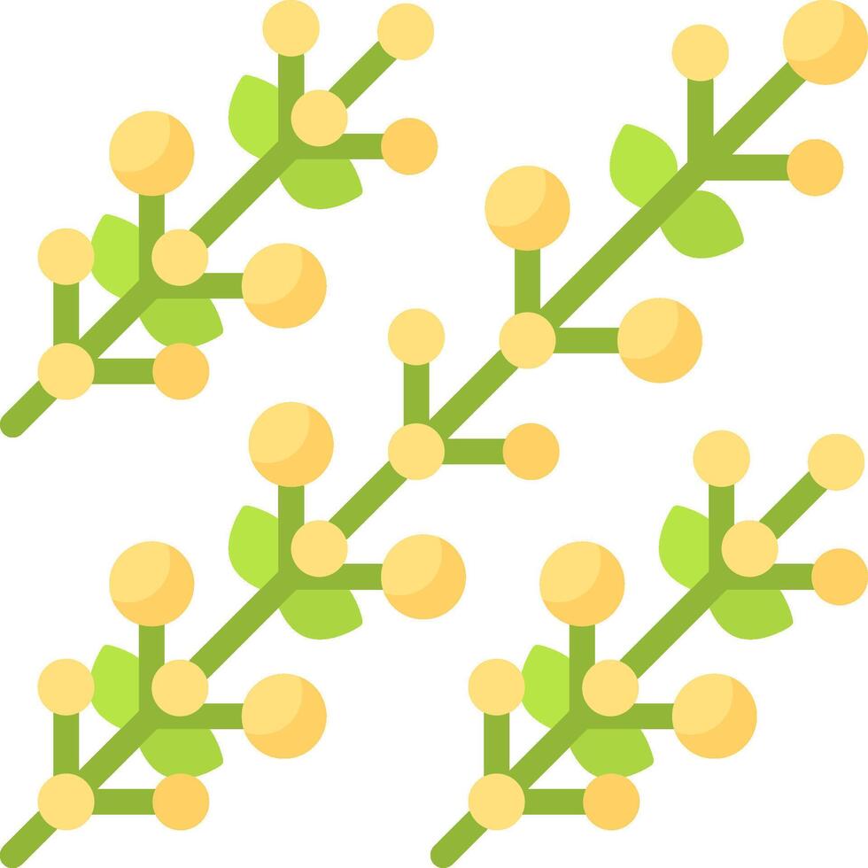A bunch of yellow flowers on a branch vector