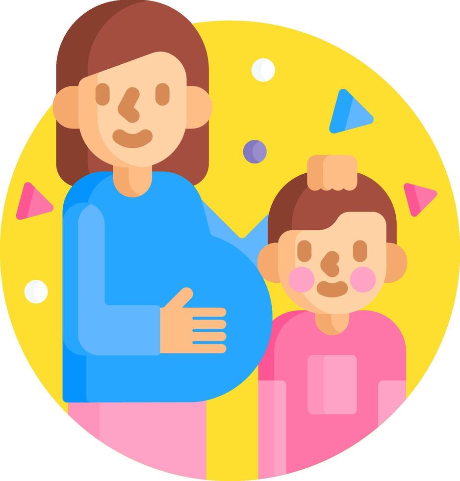 A woman holding a baby and a man with a pregnant belly vector