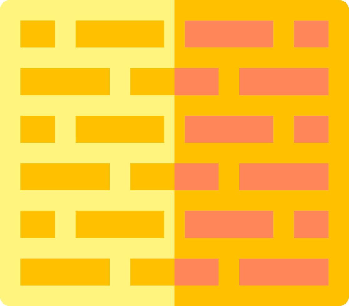 A yellow and orange brick wall with a square in the middle vector