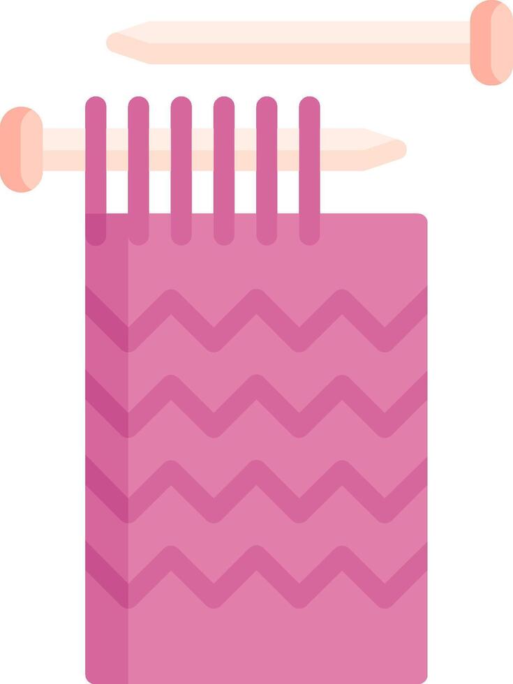A knitting needle and yarn on a pink background vector