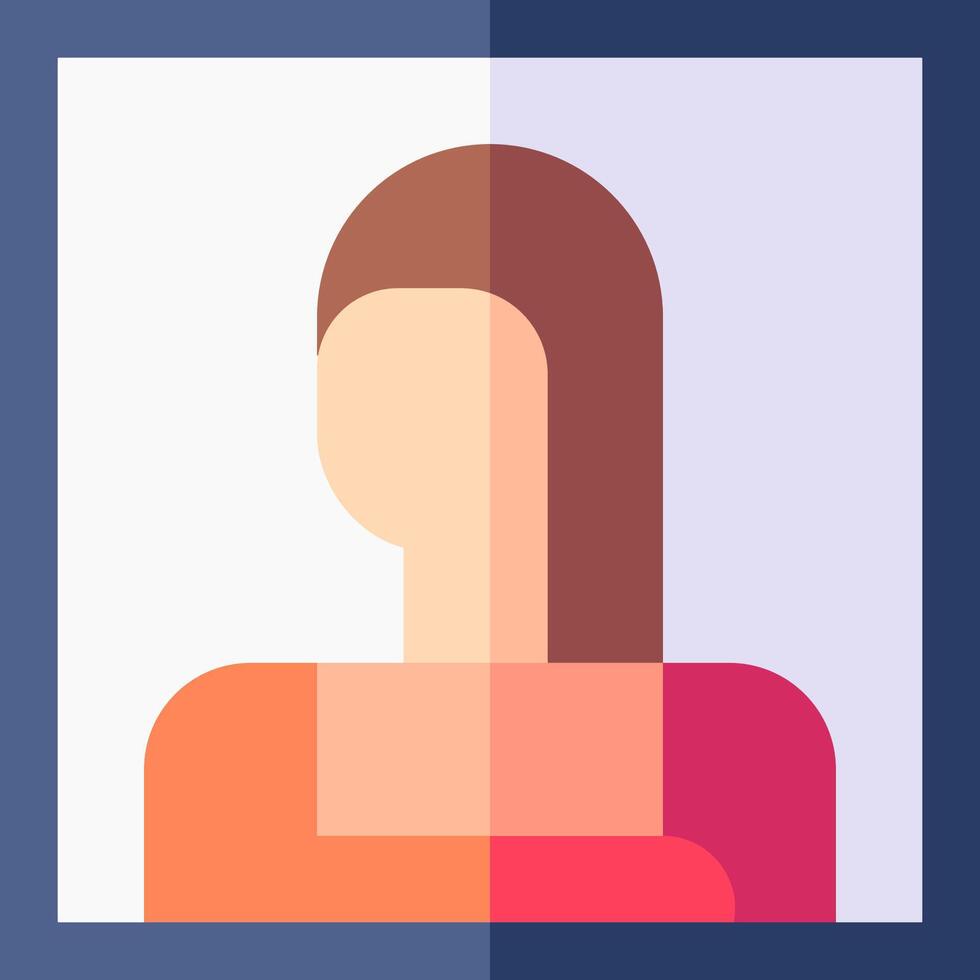 A woman's profile picture in a flat design vector
