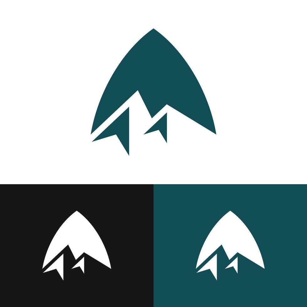 This two-mountain logo design is able to create a deep and unforgettable impression, while also differentiating the brand from competitors. vector