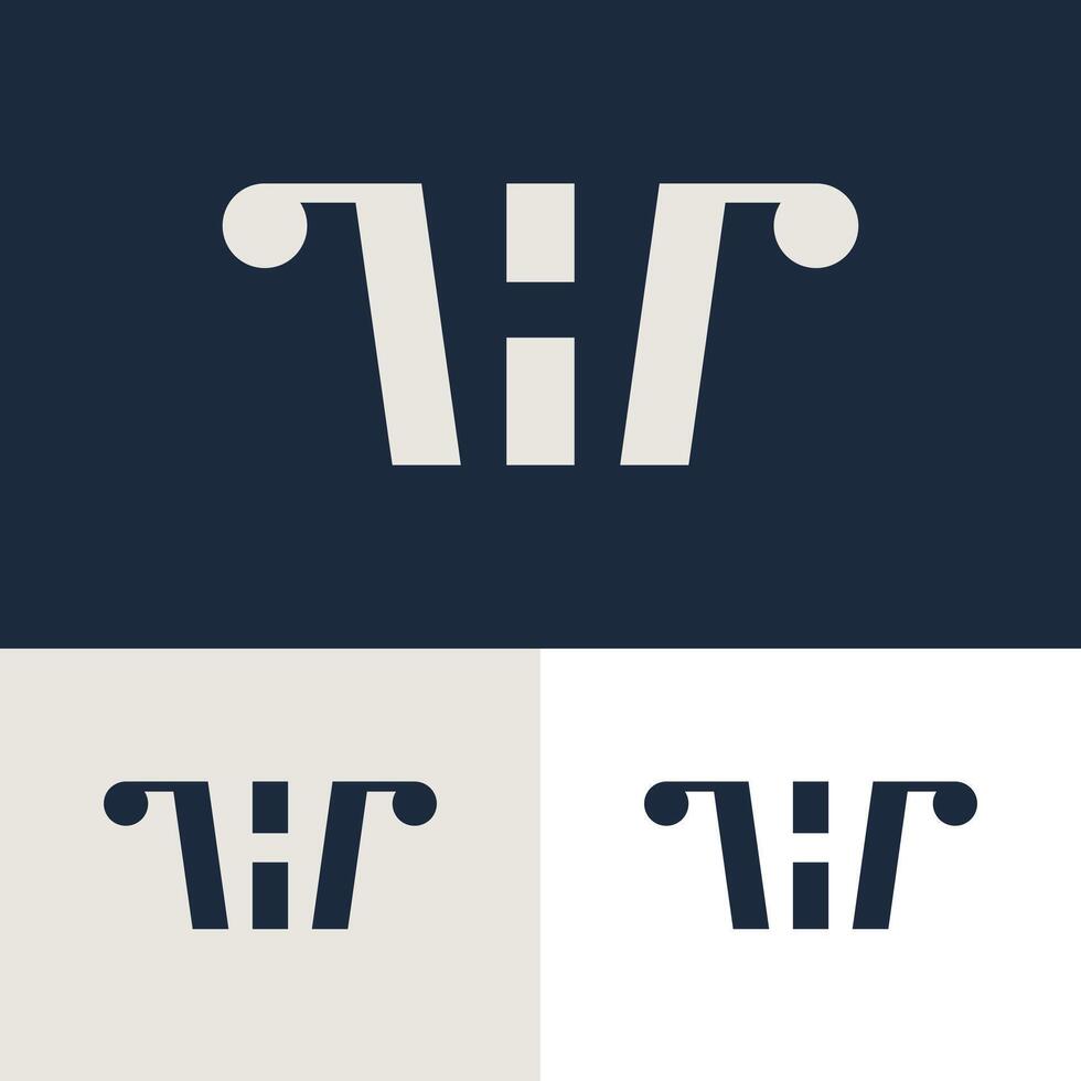 This logo depicts a balance between strength and beauty, with the elegant letter H supported by sturdy pillars vector