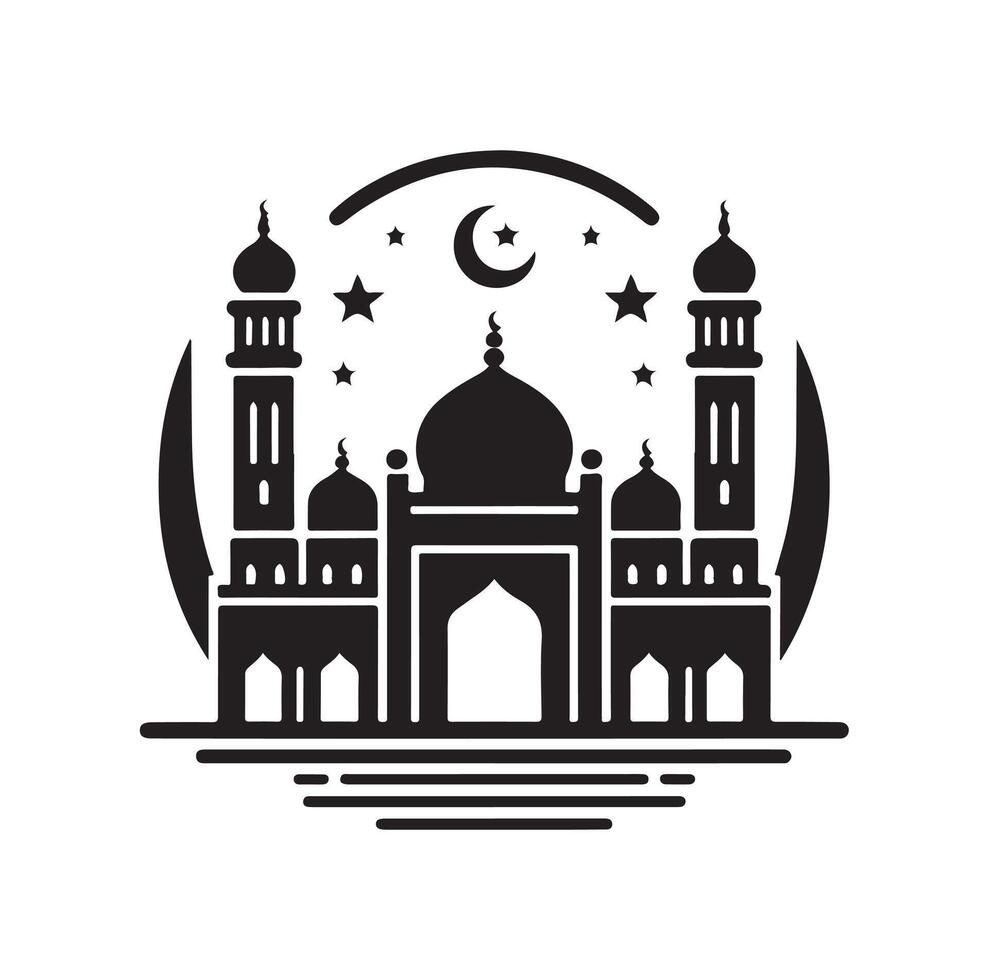 Islamic mosque logo design vector
