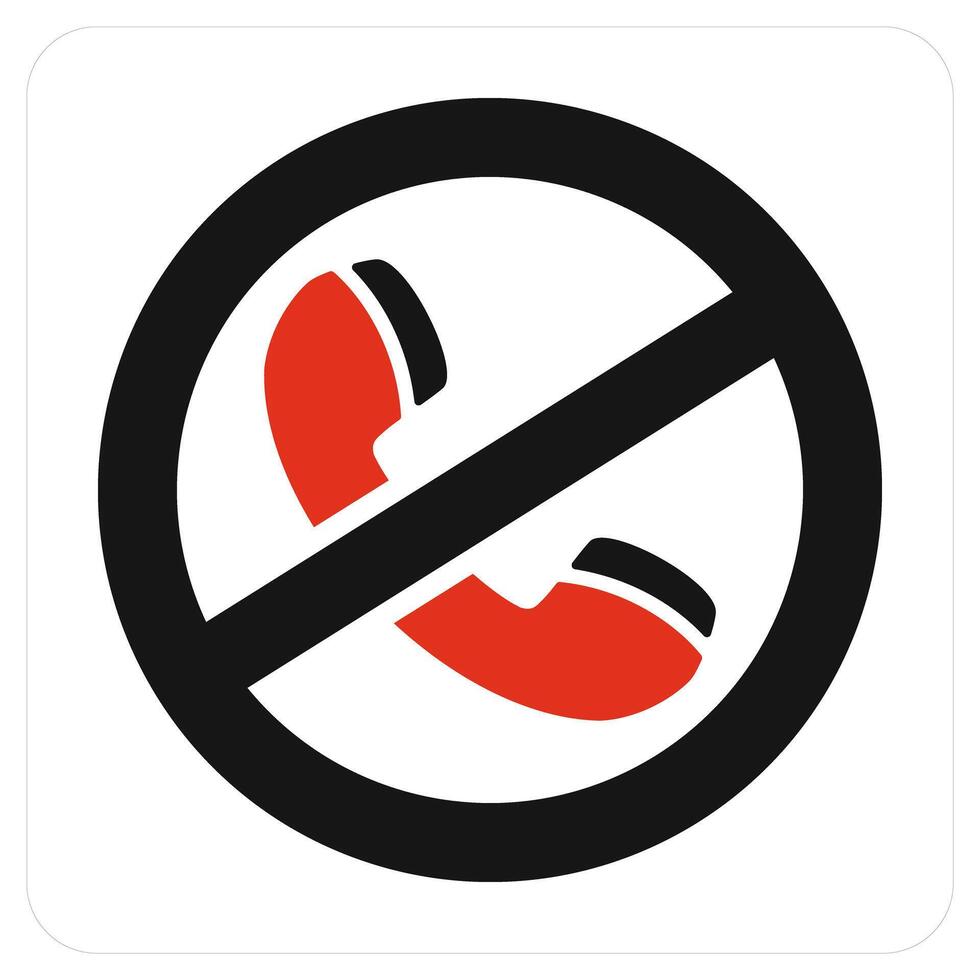Call Prohibited and calling icon concept vector