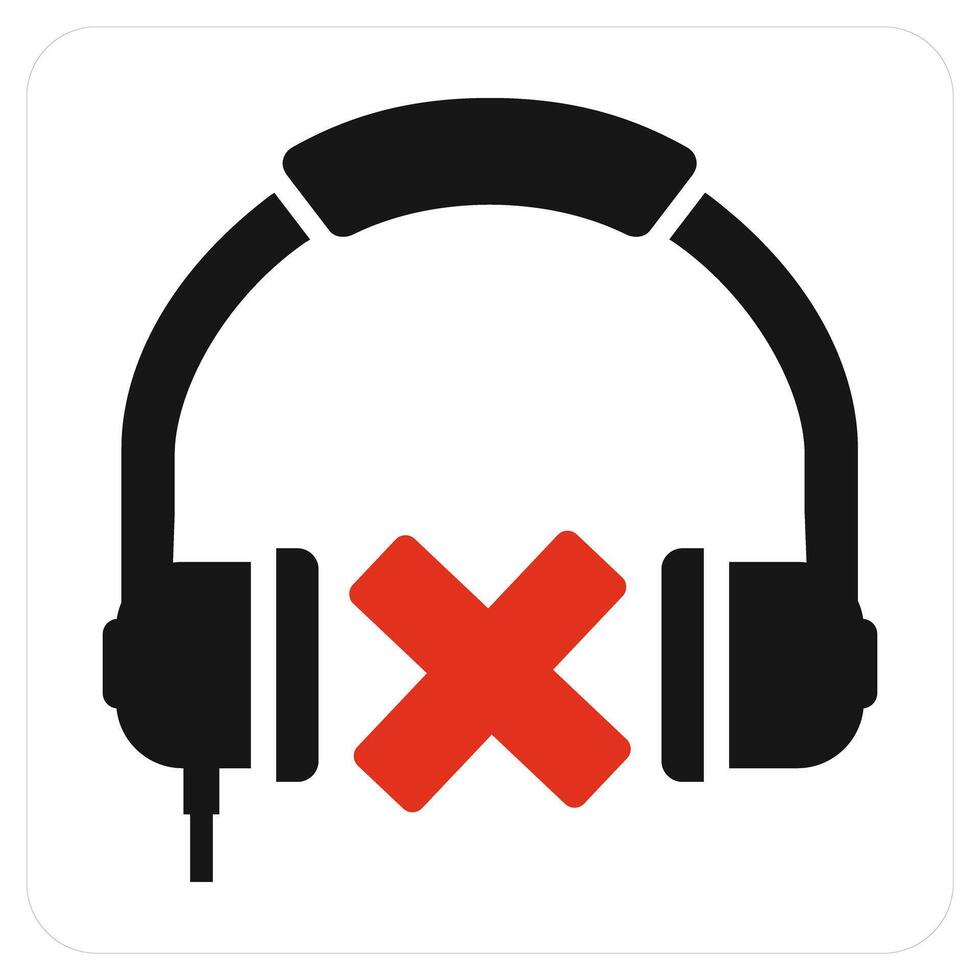No Music and music icon concept vector