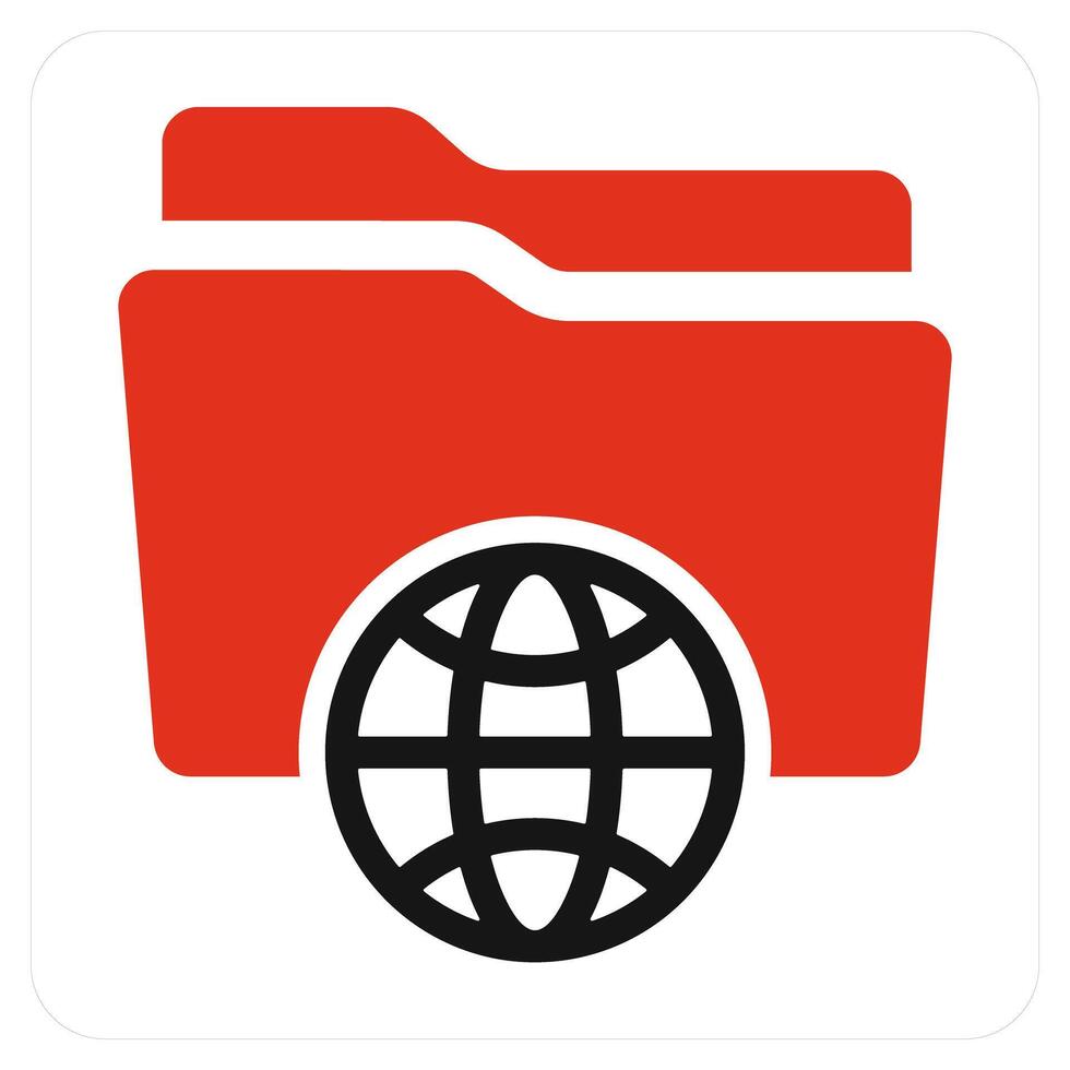 International Folder and plus icon concept vector