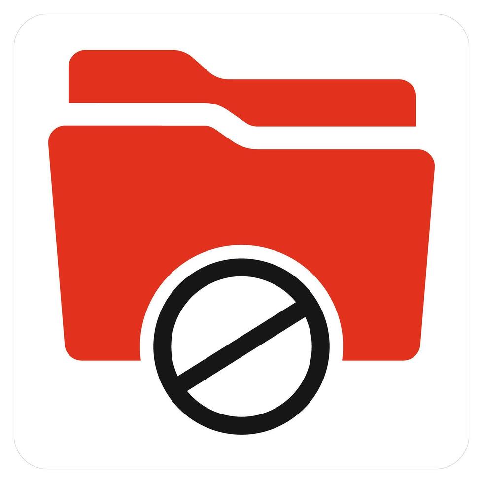 Folder Prohibited and folder icon concept vector