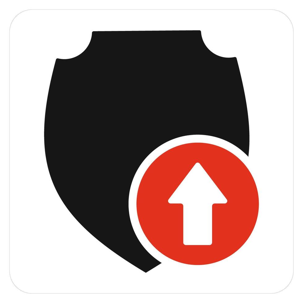 Upload Shield and shield icon concept vector