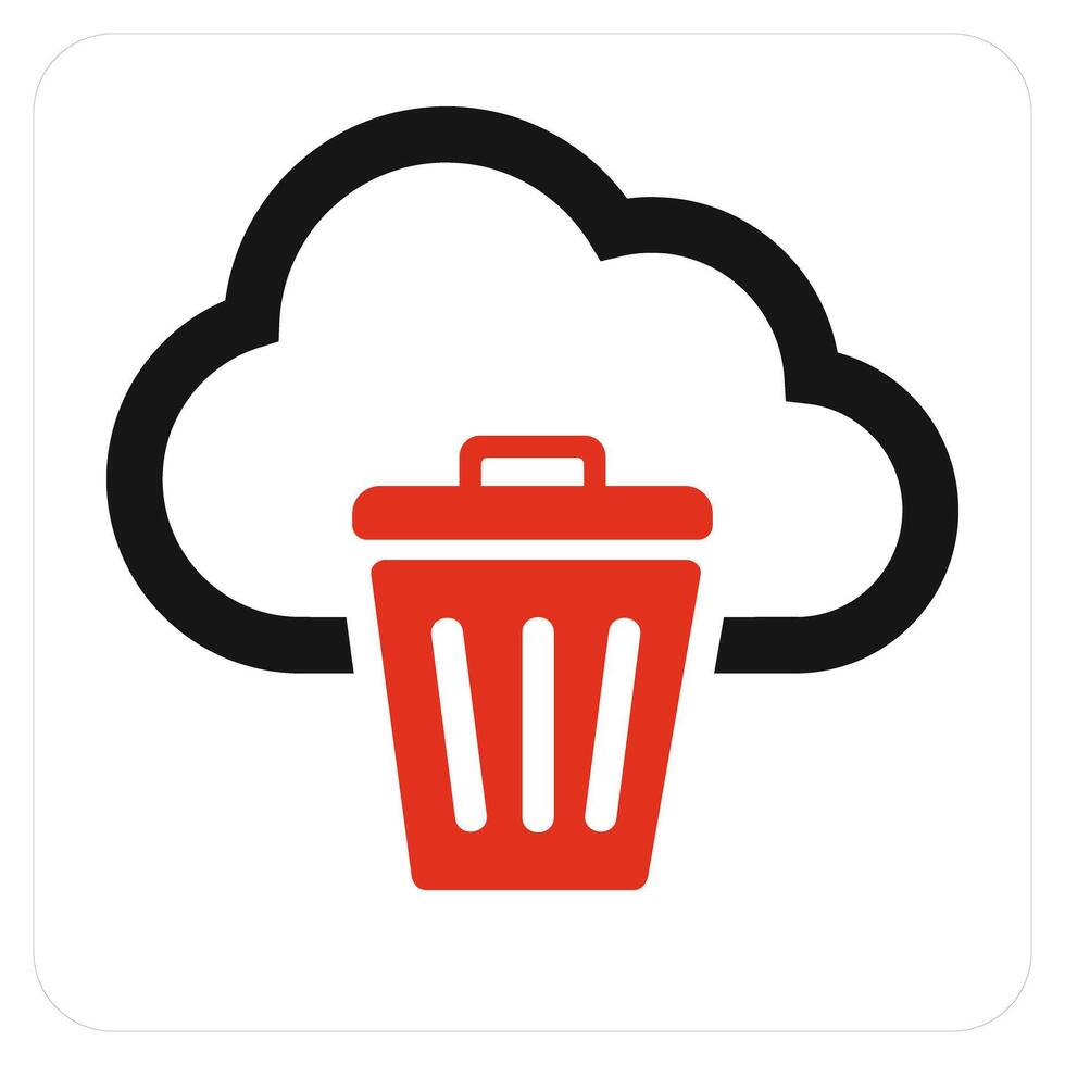 Trash Cloud and delete icon concept vector