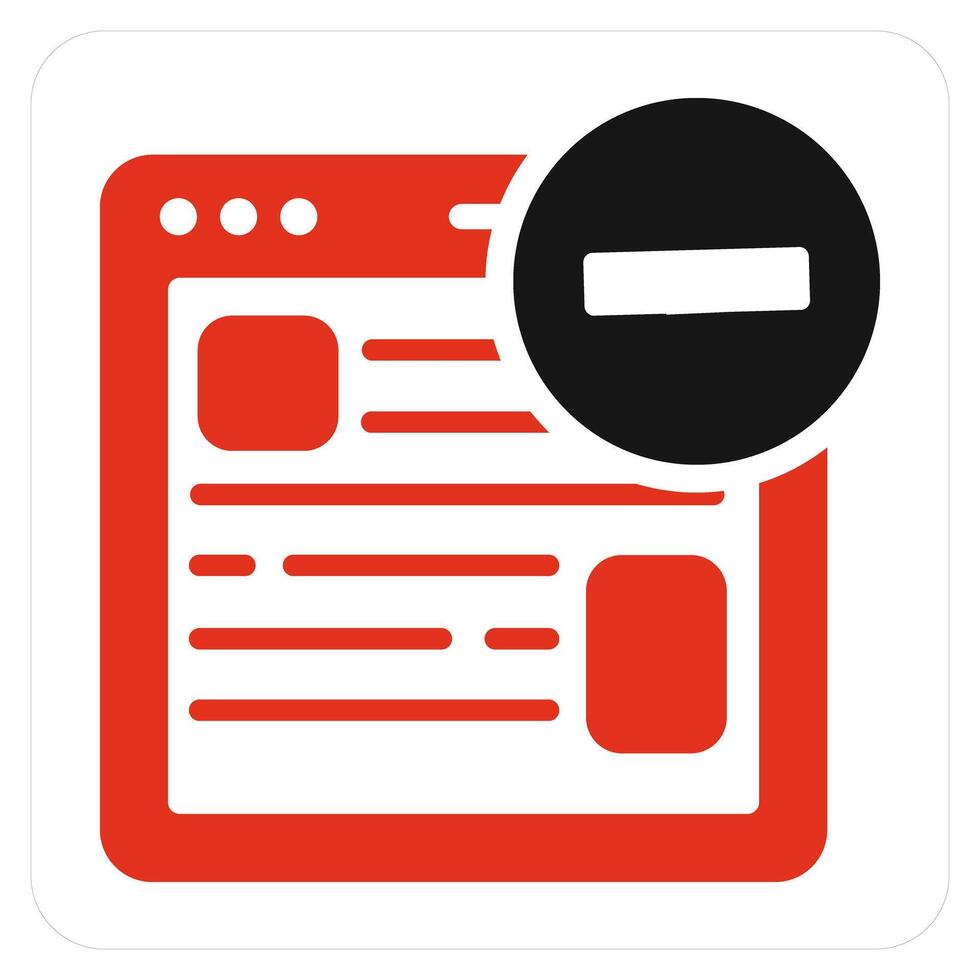 Remove Webpage and delete webpage icon concept vector