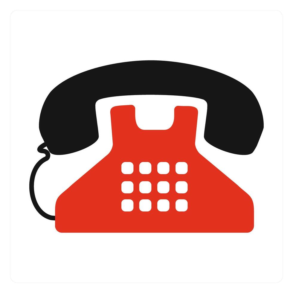 Landline and call icon concept vector