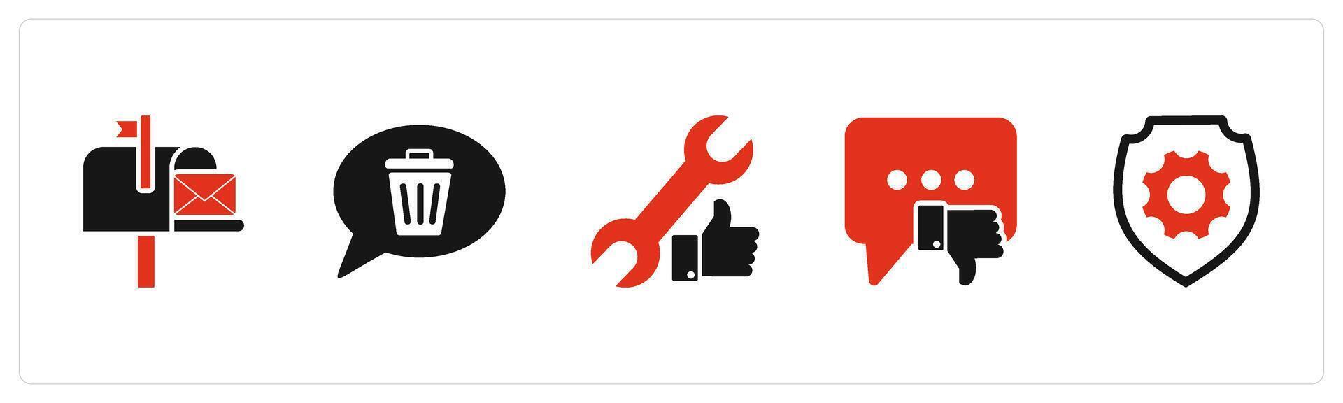A set of 5 Contact icons as call message, call security, call message vector