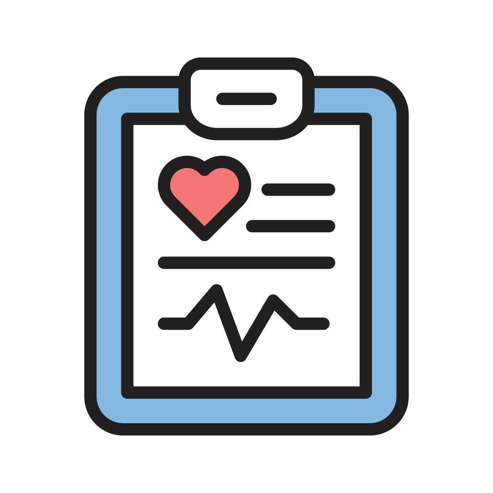 A clipboard displaying health data, representing medical records and diagnostics vector