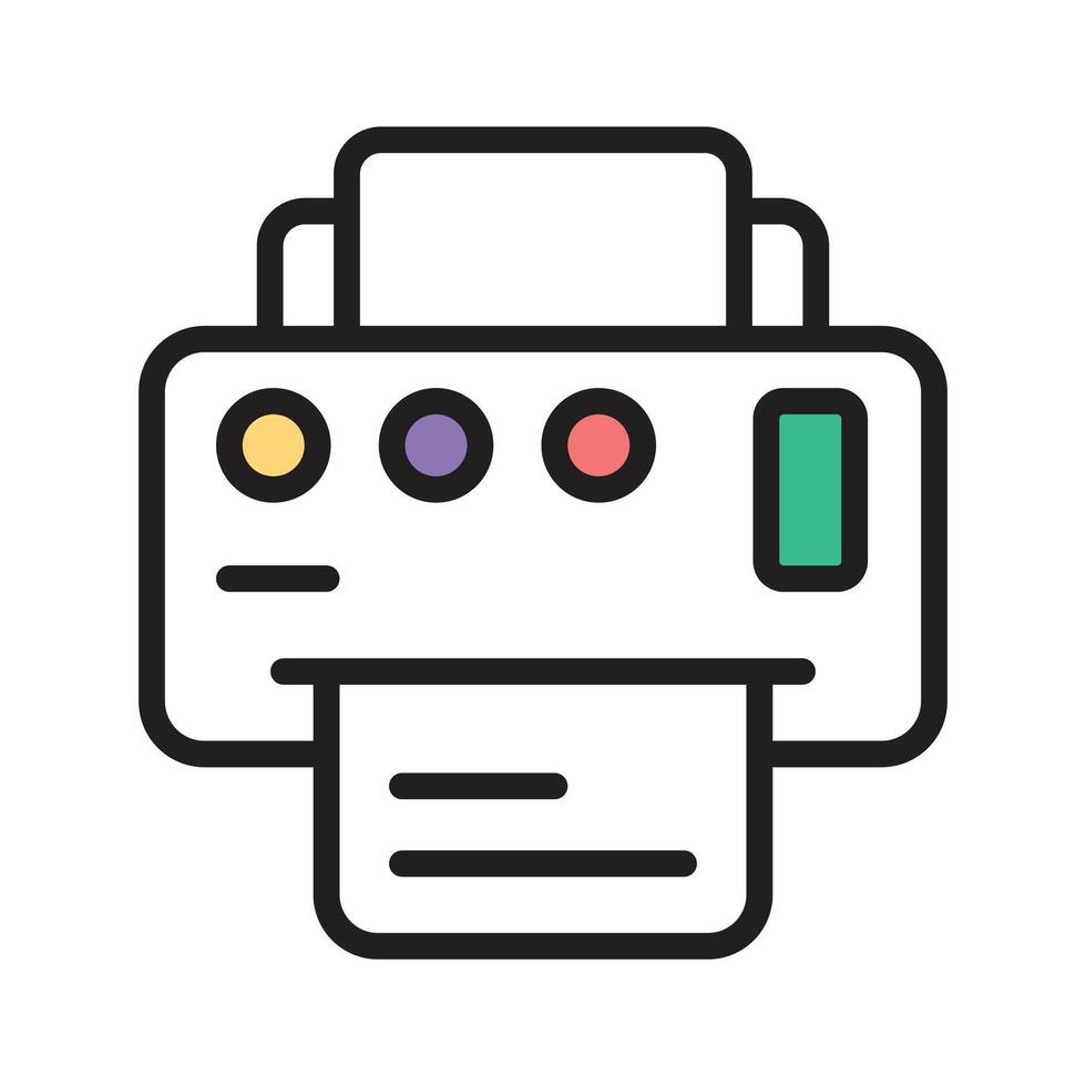 A printer with multiple control buttons for printing documents vector