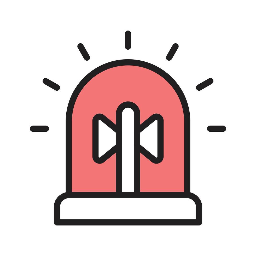 An emergency alarm light signaling danger or alerts icon vector