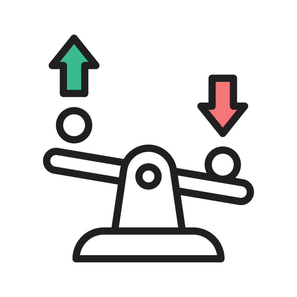 A seesaw icon demonstrating balance and play in physics vector