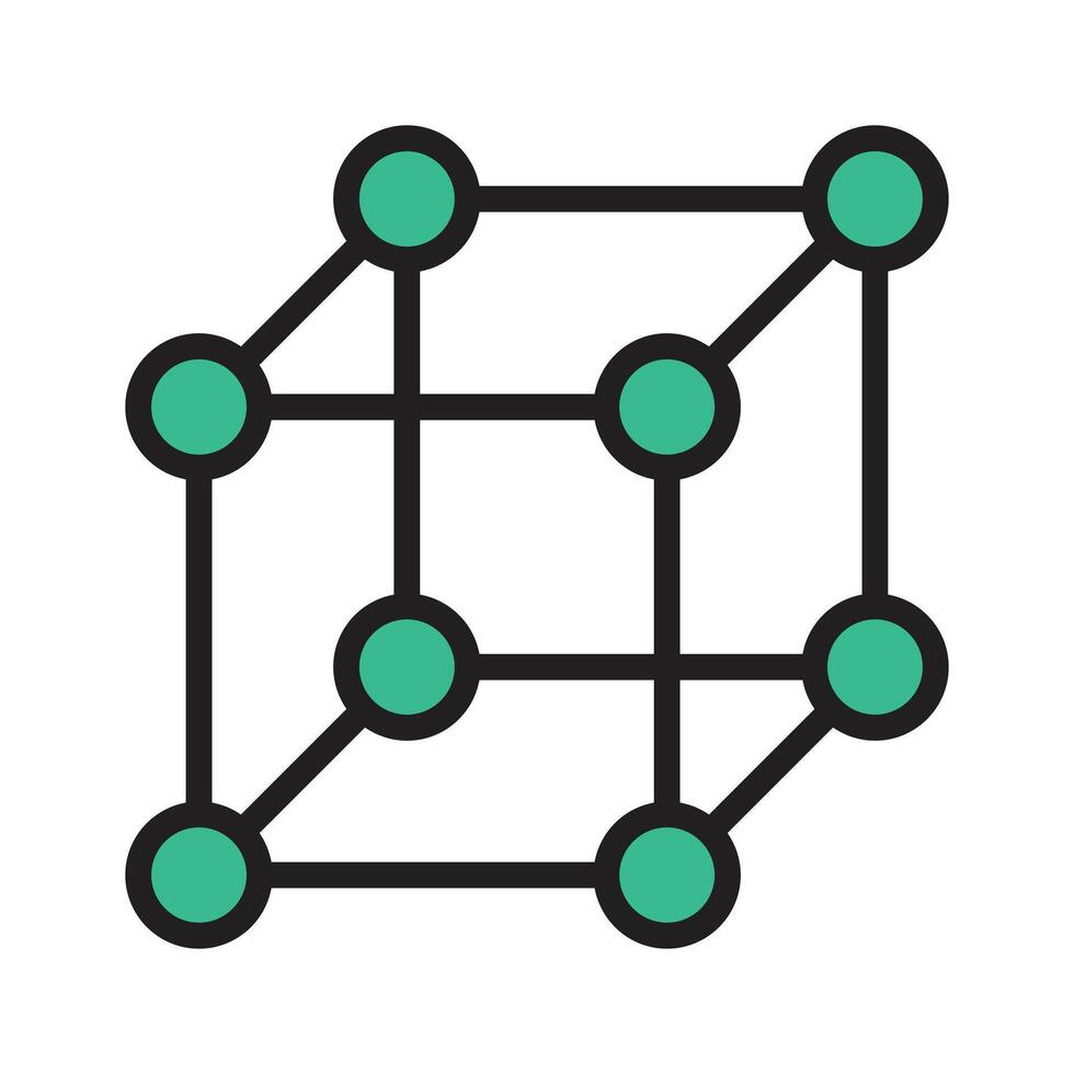 A blockchain network representing decentralized data and cryptocurrency vector
