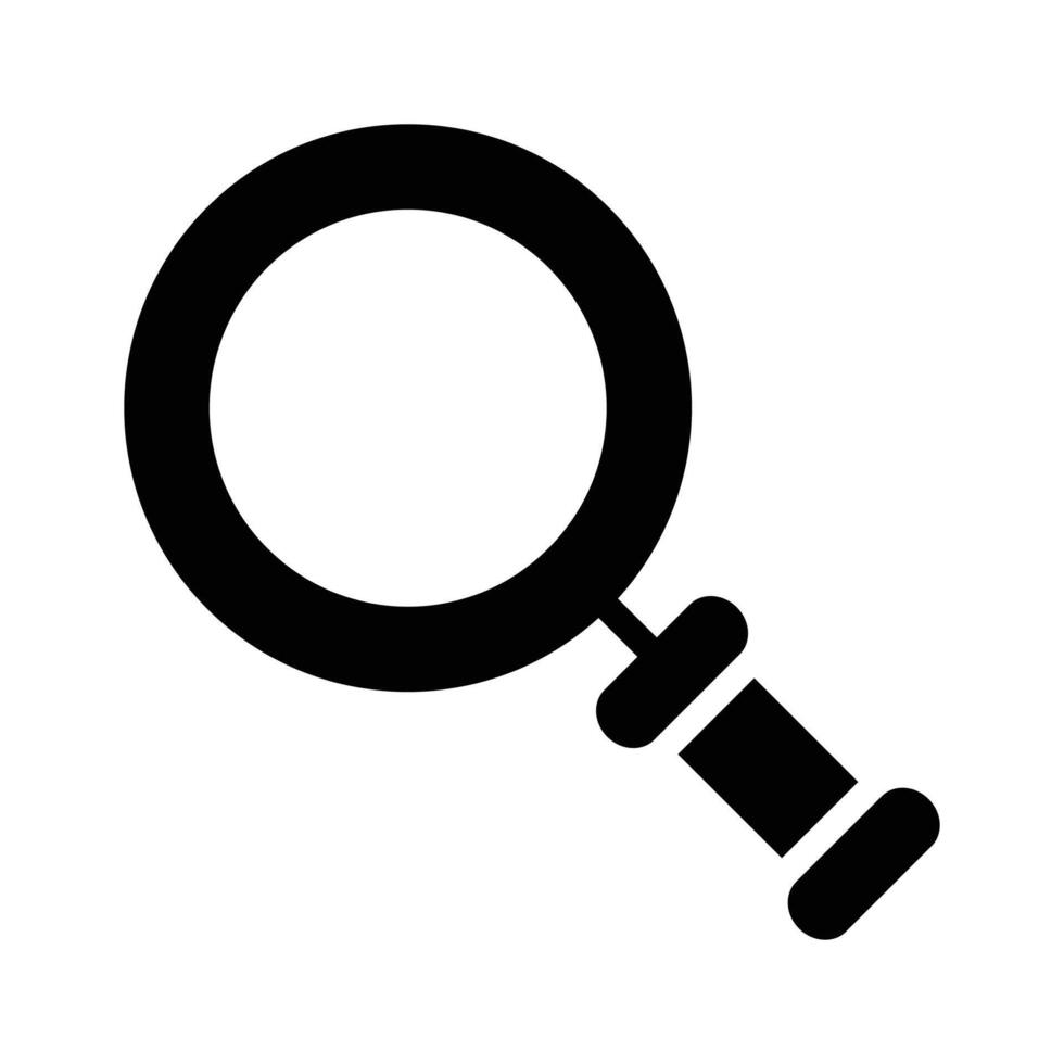 Magnifying glass for closely examining small details in research vector