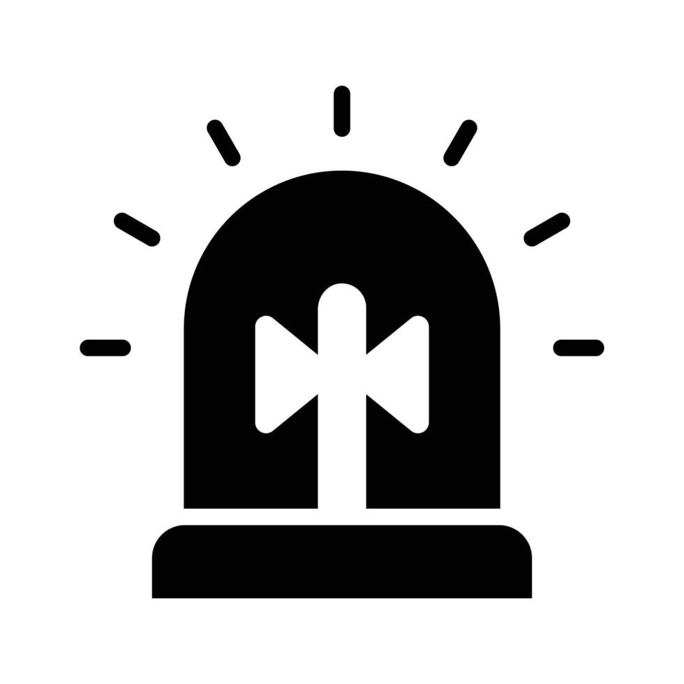 An emergency alarm light signaling danger or alerts icon vector