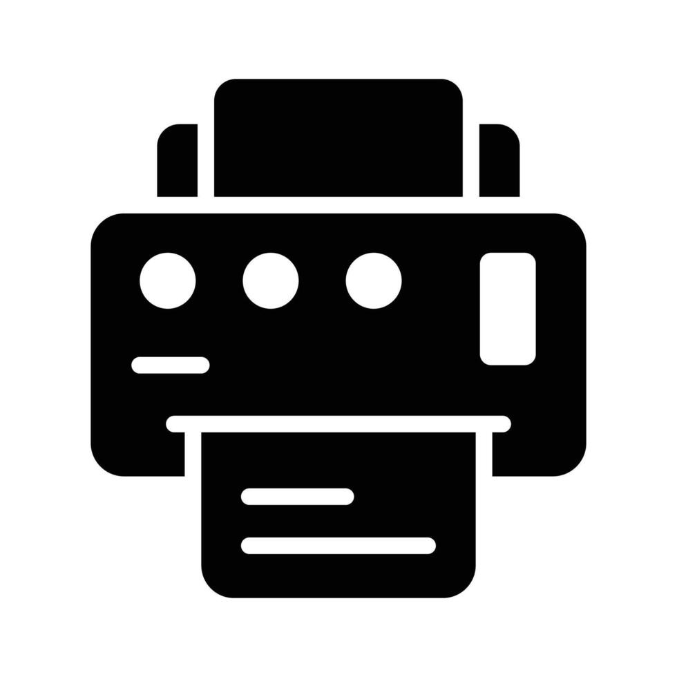 A printer with multiple control buttons for printing documents vector