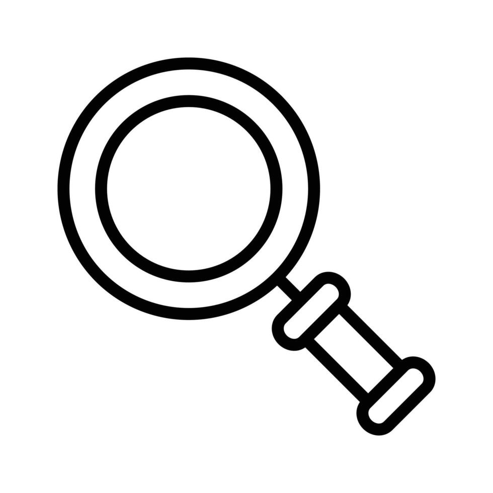 Magnifying glass for closely examining small details in research vector