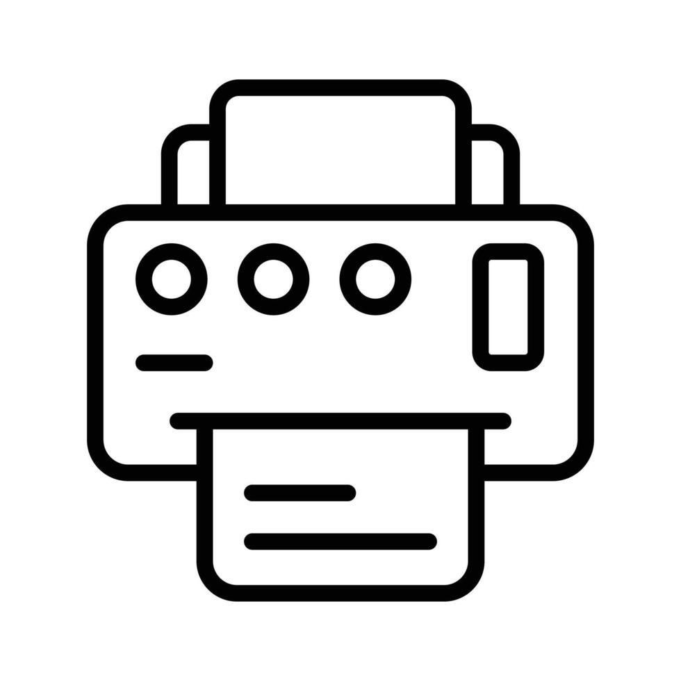 A printer with multiple control buttons for printing documents vector