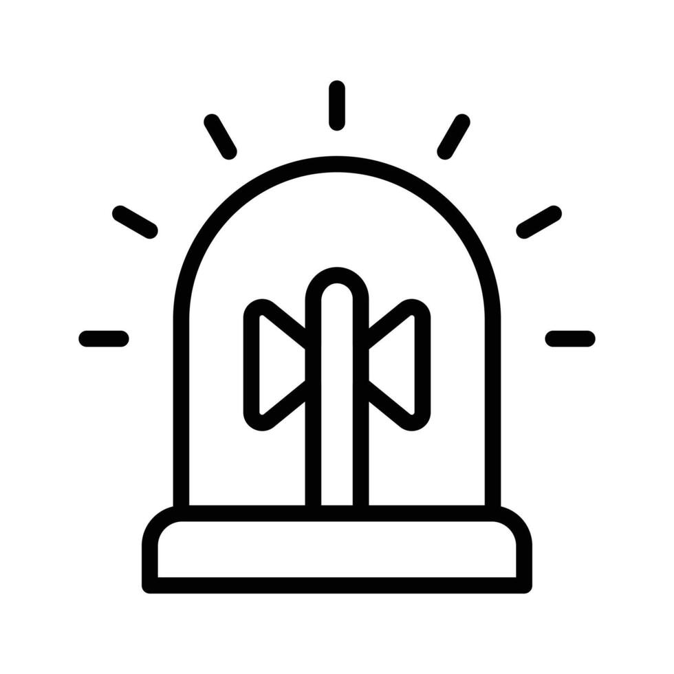 An emergency alarm light signaling danger or alerts icon vector