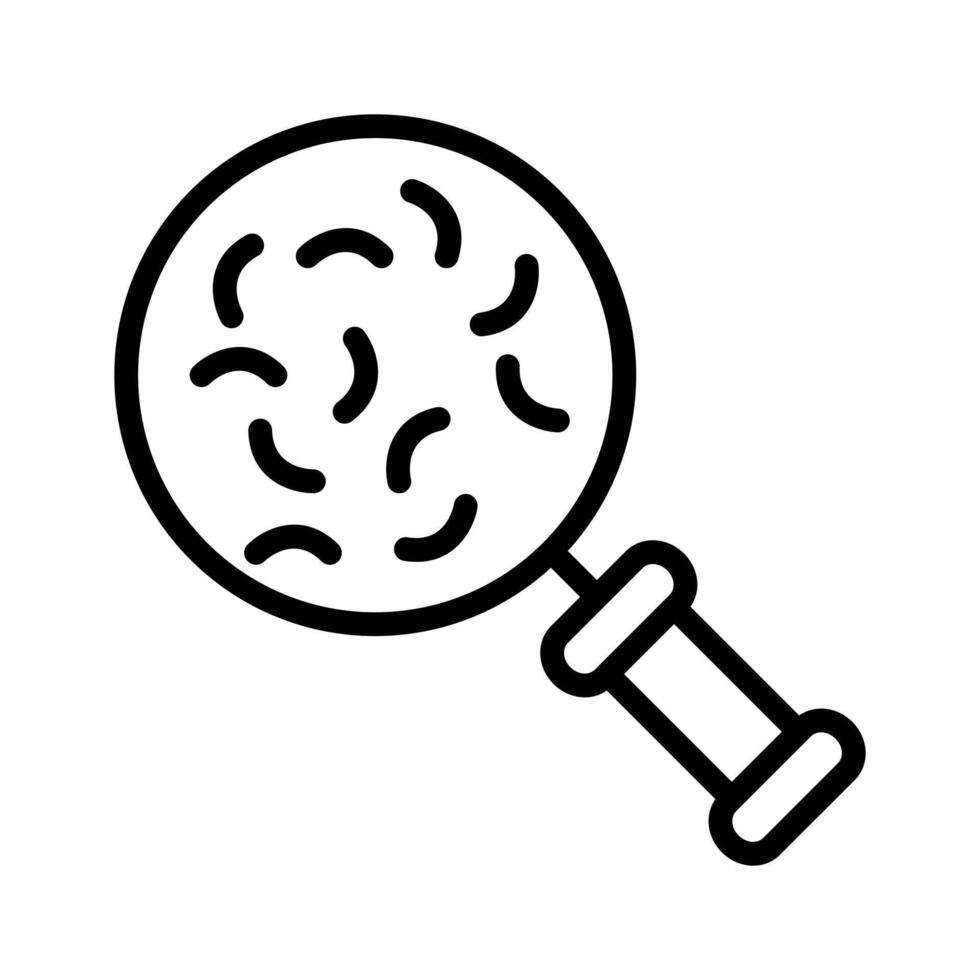 Magnifying glass focusing on cells, symbolizing microscopic examination and biology vector