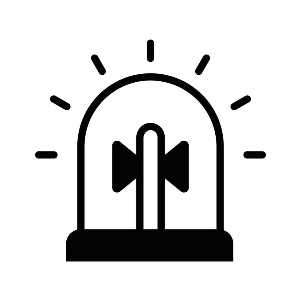 An emergency alarm light signaling danger or alerts icon vector