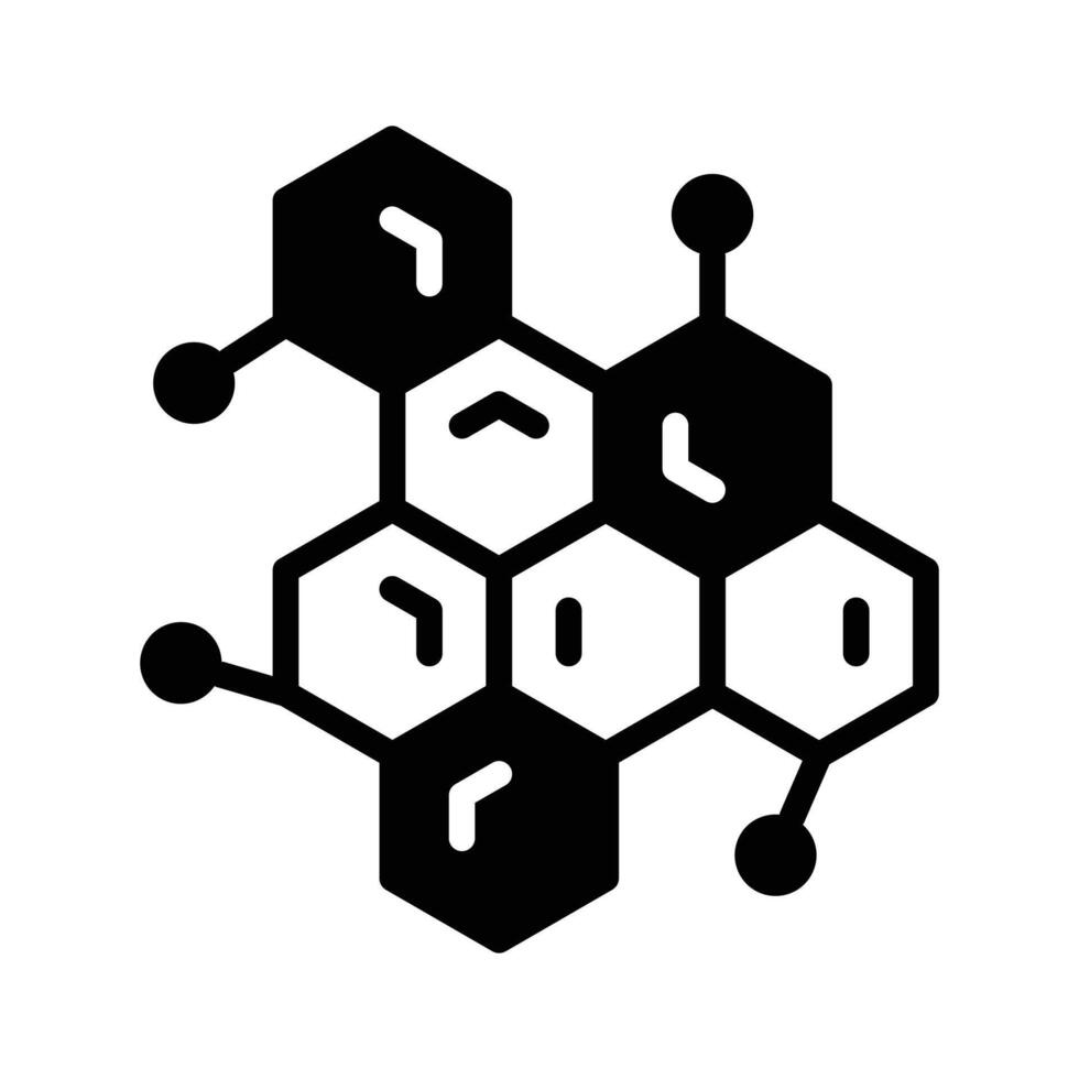 Representation of a molecular structure, illustrating chemical bonds and atoms vector