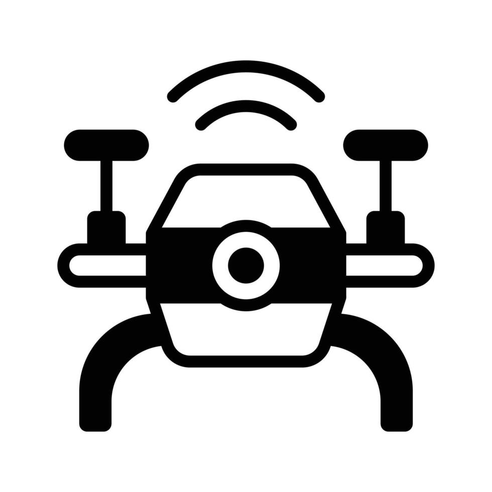 Get this editable icon of drone camera in unique style vector