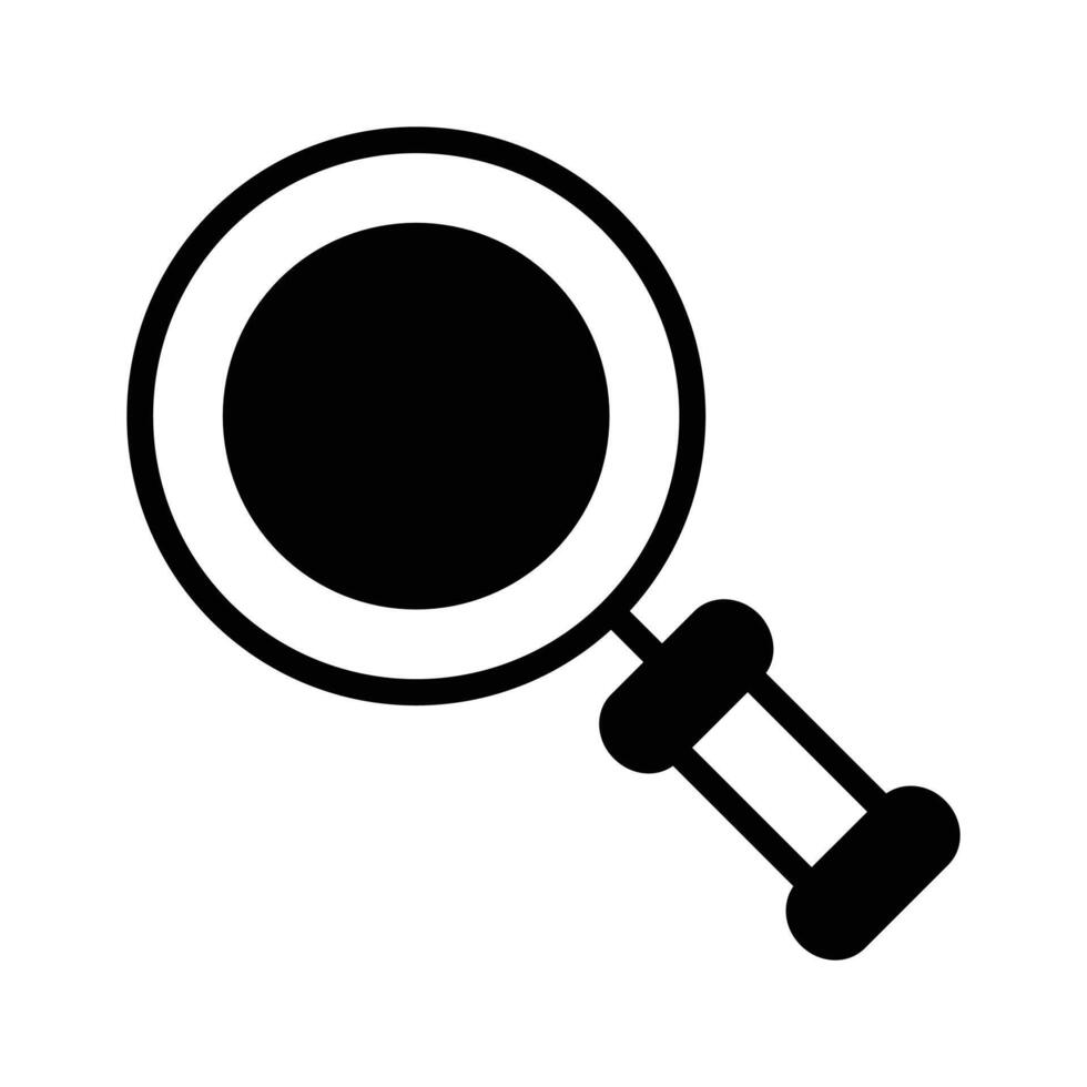 Magnifying glass for closely examining small details in research vector