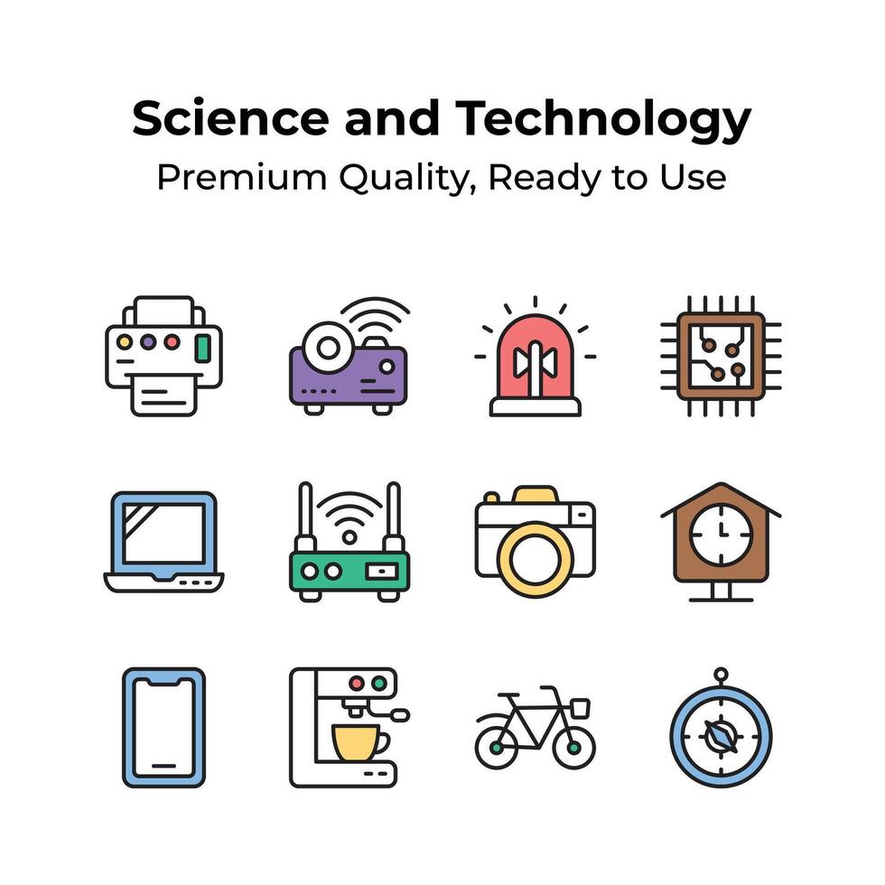 Take a look at this amazing icons set of science and technology vector