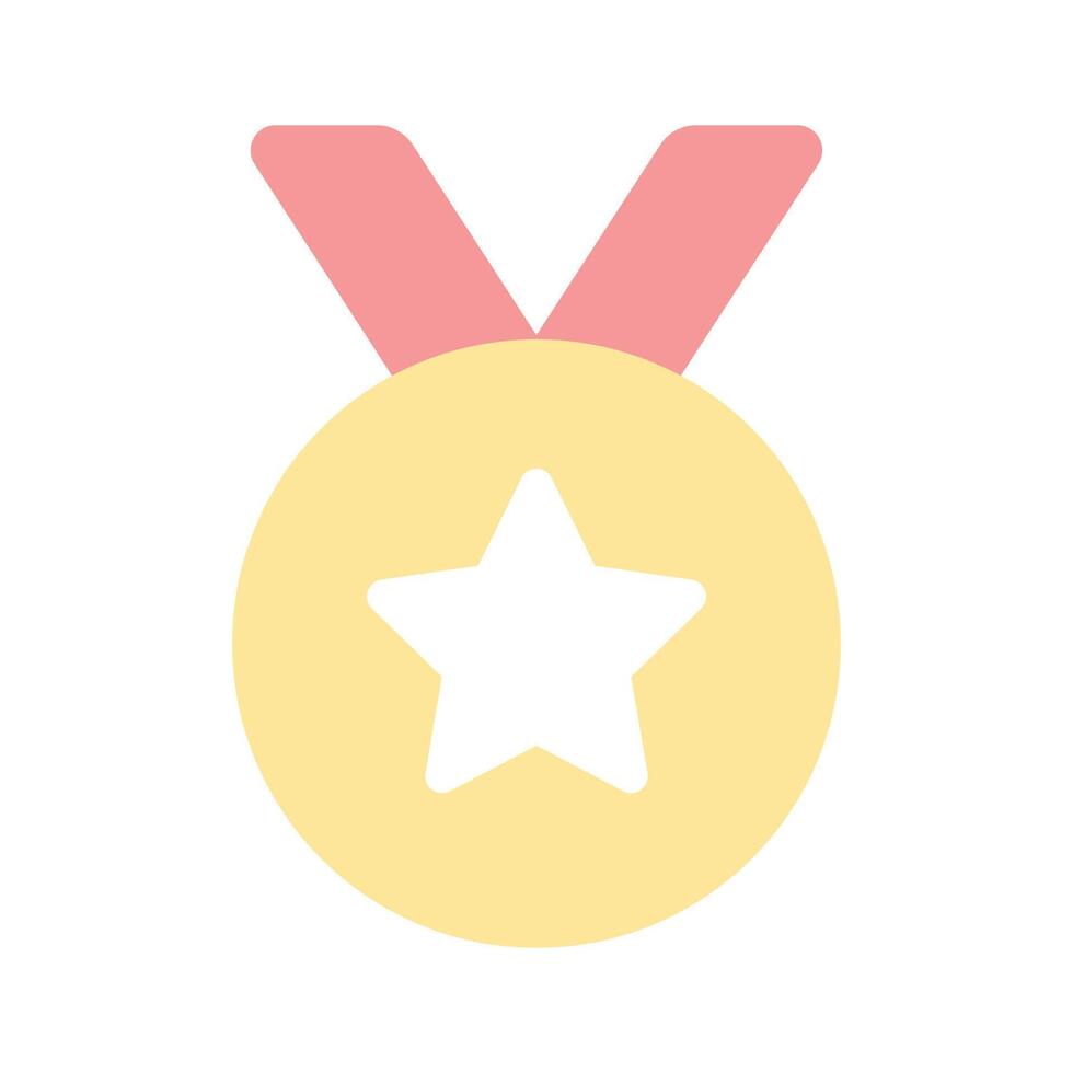 Achievement, success, and recognition icon, medal with a star vector