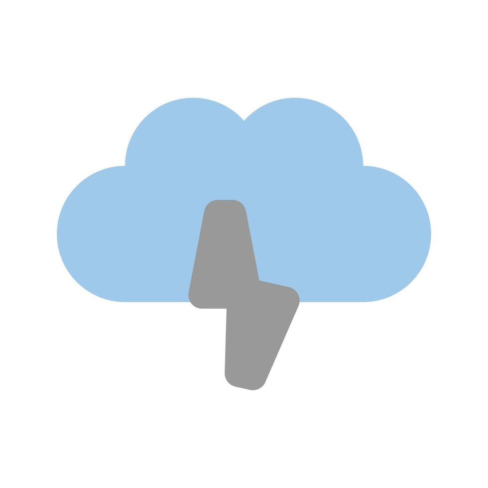 Cloud with lightning bolt symbolizing thunderstorms and weather forecasts vector