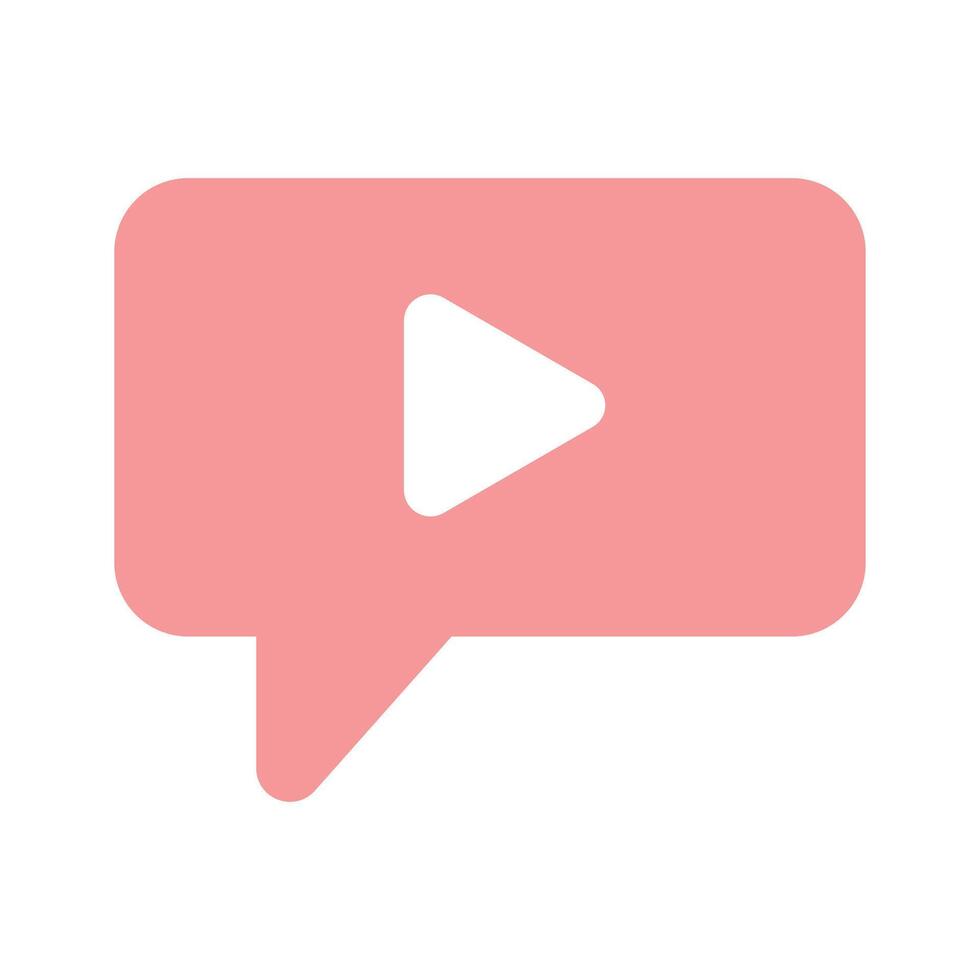 Play button inside chat bubble, concept icon of communication vector