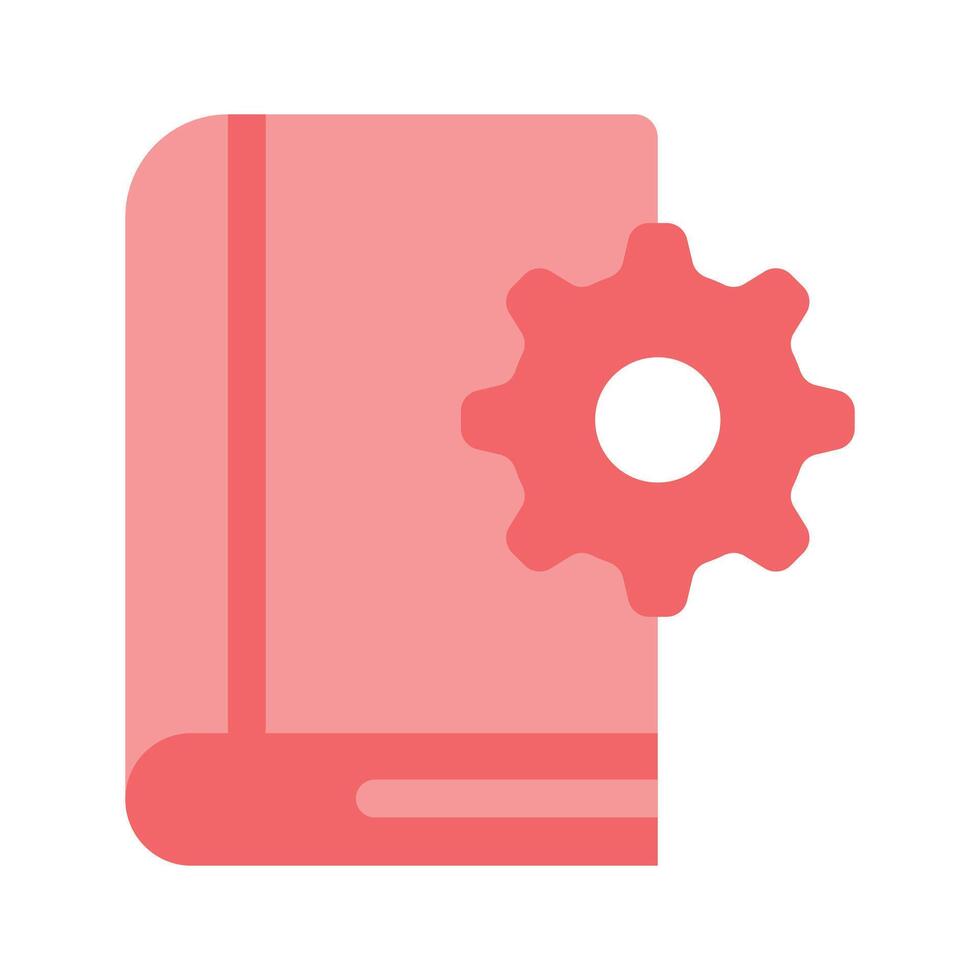 Gear with book, icon of knowledge management vector