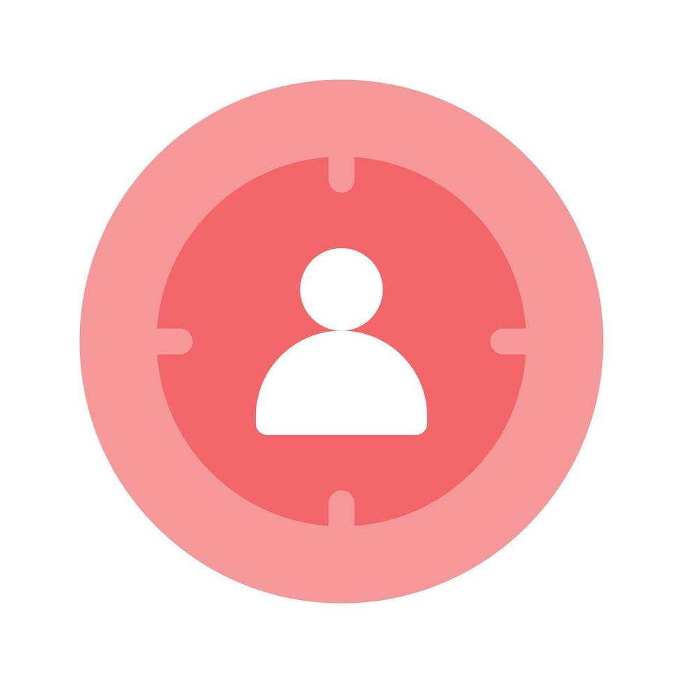 A person inside a target, representing focus, goals, or user targeting design vector