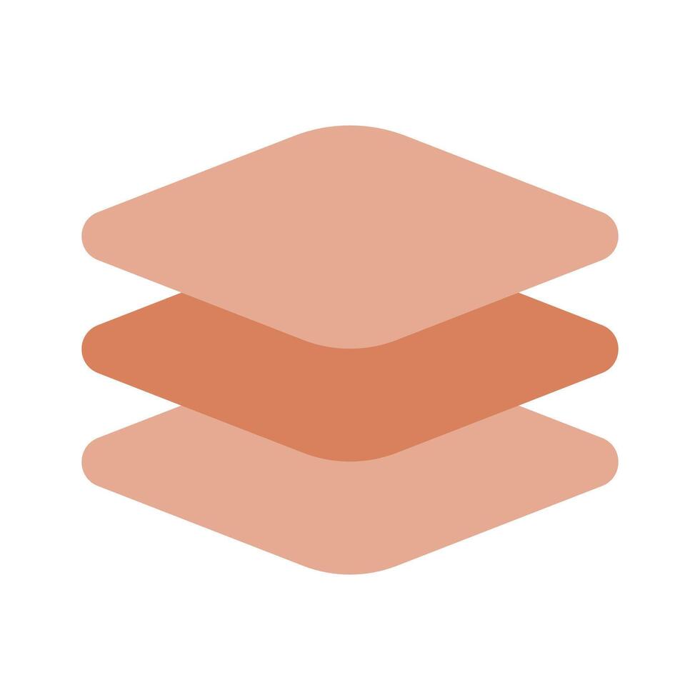 Three stacked layers, representing layers in design, data, or construction vector