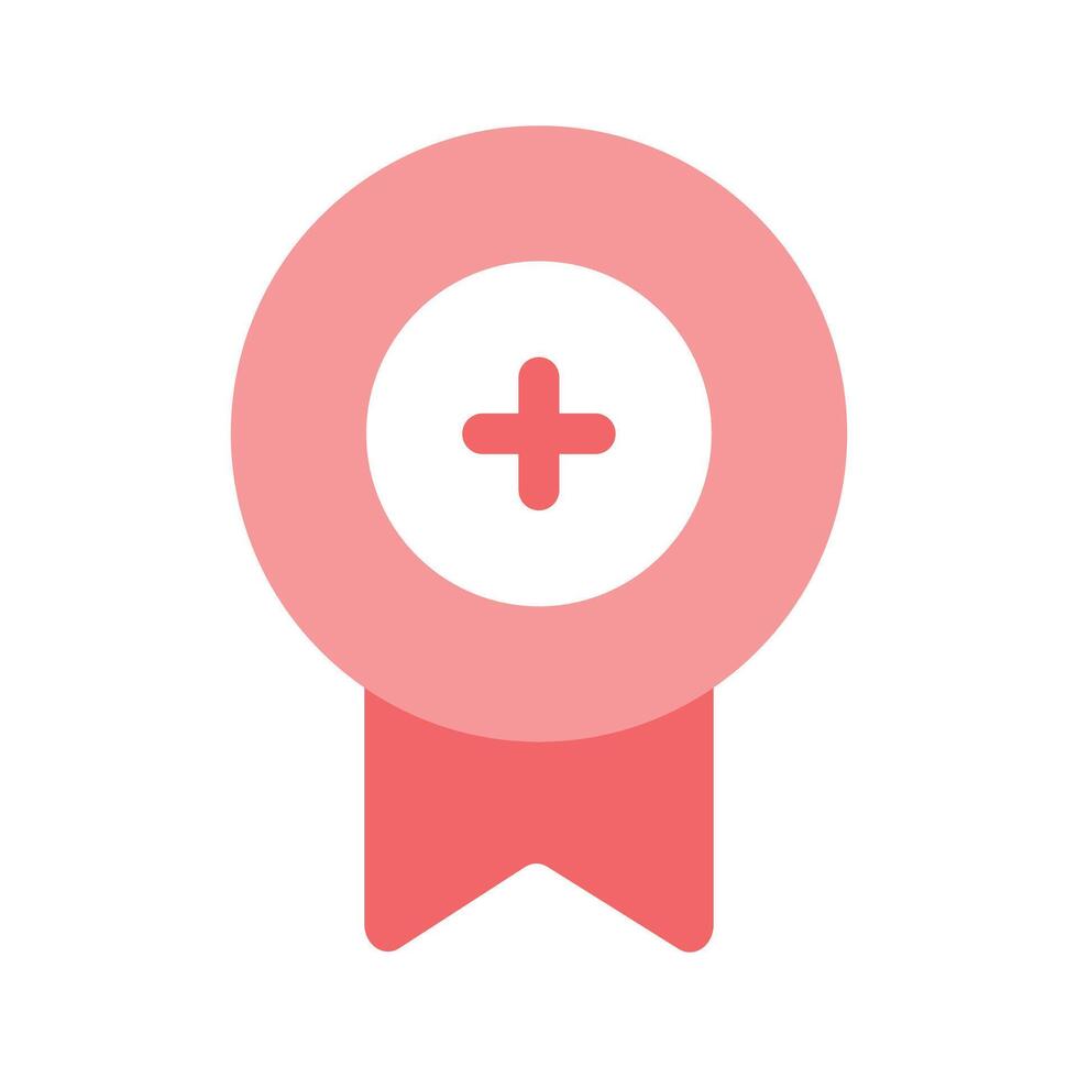 Badge with plus sign, achievement, recognition and award icon vector