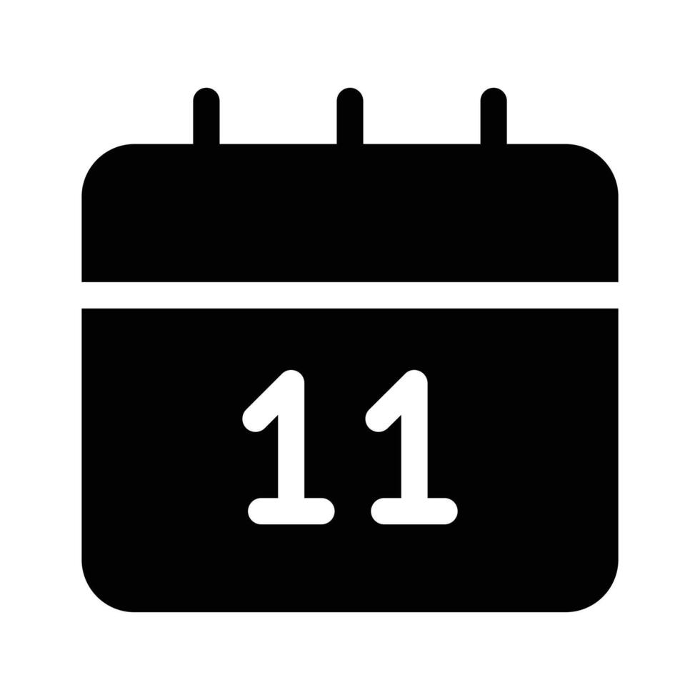 Calendar showing the 11th, symbolizing dates, events, or appointments vector
