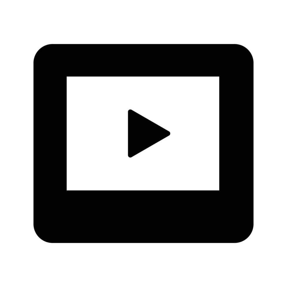 A player screen representing media, playback, or content streaming vector