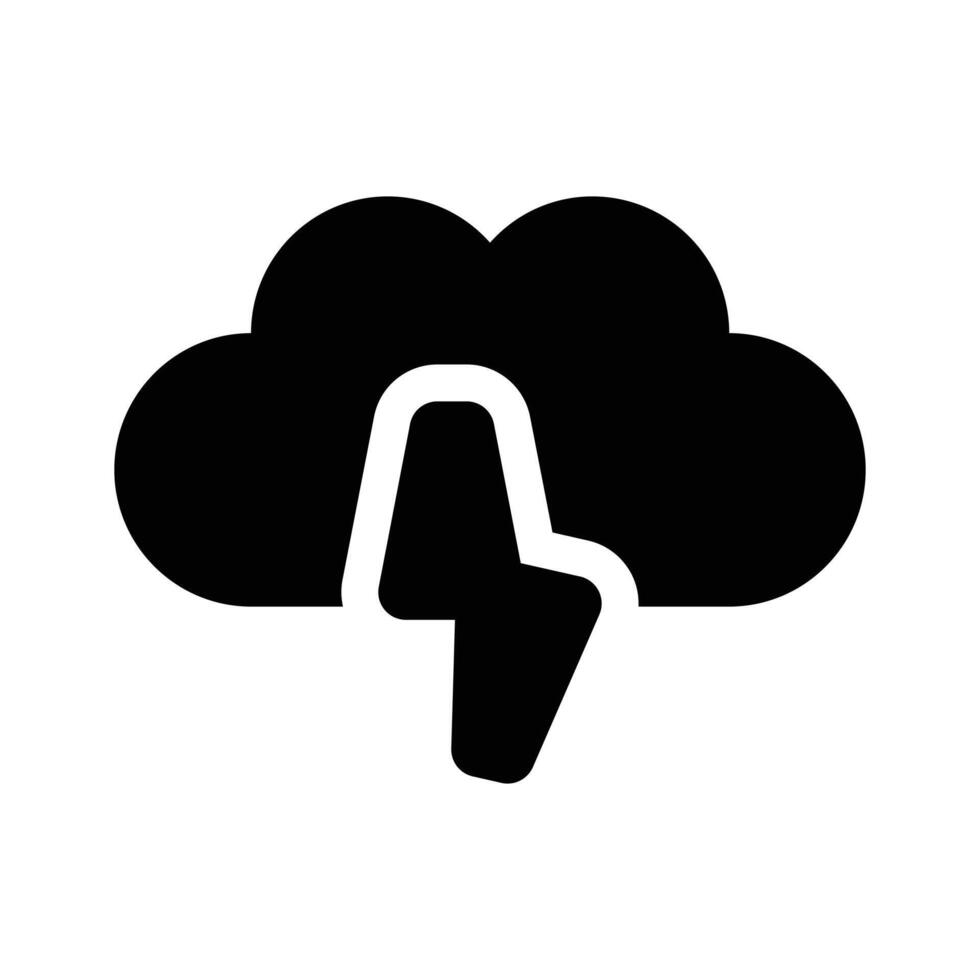 Cloud with lightning bolt symbolizing thunderstorms and weather forecasts vector